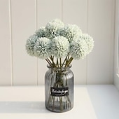 voordelige Kunstbloemen-Artificial Chrysanthemum Ball Flowers, Macaron Color Fake Table Tennis Flowers for Wedding Decor, Home Decoration, Desktop Arrangement, Photography Props, Faux Floral Bouquet