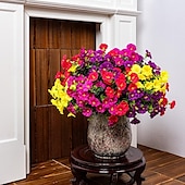 baratos Plantas e Flores Artificiais-16 maços de flores artificiais artificiais para áreas externas - 4 cores de ipomeia artificial para plantador, flores artificiais resistentes a raios UV para varanda e pátio externo