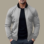 preiswerte Herrenjacken &amp; Herrenmäntel-Herren Bomberjacke übergangsjacke Täglich Leicht Tasche Frühling &amp; Herbst Klassisch Stehkragen Regulär Schwarz Gelb Rot Marineblau Königliches Blau Jacken