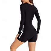 preiswerte Hautausschlagswächter-Damen Anti UV Shirt Badeanzug Bademode UV-Sonnenschutz UPF50+ Langarm Bademode Badeanzug Frontreißverschluss Schwimmen Surfen Strand Wassersport Bedruckt Sommer Frühling Herbst