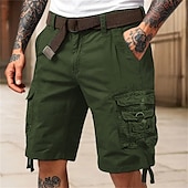 economico All&amp;#39;aperto-Per uomo Pantaloncini cargo Shorts Pantaloncini Estivi Multi-tasche Tasca con Patta Semplice Comodità Indossabile Lunghezza al ginocchio All&#039;aperto Sport Quotidiano Moda Casual Nero Rosso