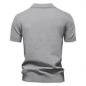 preiswerte Klassisches Poloshirt für Herren-Herren Polo Strick-Polopullover Geschäft Lässig V Ausschnitt Kurzarm Formell Einfarbig Texture Neuheit Sommer Ganzjahres Hellblau Schwarz Weiß Marineblau Armeegrün Dunkelgray Polo