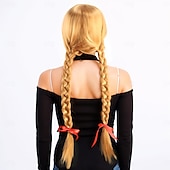 abordables Perruques Synthétiques Sans Bonnet-Perruque Synthétique Droit crépu Lisse Yaki Coupe dégradée Avec frange Fabriqué à la Machine Perruque 28 pouces A1 Cheveux synthétiques Femmes Fête Classique Nouvelle Arrivée Marron