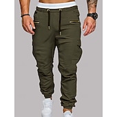 economico Pantaloni cargo-Per uomo Pantaloni Cargo Pantaloni Elastico in vita Coulisse Multi-tasche Semplice Indossabile All'aperto Quotidiano Campeggio &amp; Escursionismo Moda Classico Nero Verde militare