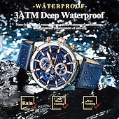 halpa Kvartsikellot-860 uusi muodikas ylellinen miesten vedenpitävä kello monitoiminen valoisa miesten kvartsikello