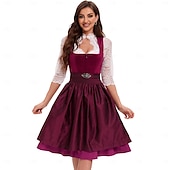 Χαμηλού Κόστους Dirndl-Φόρεμα Dirndl Γυναικείου Πράσινου Βαυαρίας με Ποδιά Σατέν και Μπλούζα Δαντέλας για το Oktoberfest