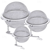 economico Accessori per bicchieri-Set da 3 pezzi in acciaio inossidabile, infusore per tè a maglie extra fini, per tè in foglie, colini da tè, infusore per tè, filtro per tè, spezie ed erbe aromatiche.