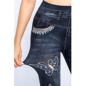 abordables Impression 3D Bleue-Leggings pour femmes Pantalons Impression 3D Chinos Vacances Streetwear Décontracté Longueur Complète Haute Taille Imprimé Papillon Confortable Doux Agréable Extensible Extérieur Rue Noir Bleu Été