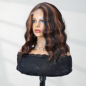 baratos Perucas Sintéticas com Renda-Peruca sintética Encaracolado Estilo 14 polegada Multi Cores Parte do meio Parte U Peruca Mulheres Peruca Castanho Escuro