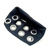baratos Acessórios de penteados-Faixa de cabelo elástica com ilhós vazados para mulheres, estilo punk grunge, faixa de cabelo larga, acessório casual elástico para cabelo