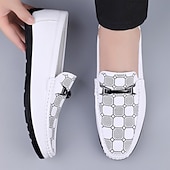 Χαμηλού Κόστους Casual loafers-ανδρικά λευκά μοκασίνια και slip-on με διακοσμητική λεπτομέρεια αλυσίδας και μαλακή επένδυση πάτου - ιδανικά για casual, επαγγελματικές και επίσημες περιστάσεις
