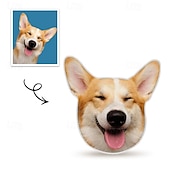baratos Presentes Personalizados-Almofada Memorial de Presente Personalizada de Animal de Estimação Macia Aconchegante Impressão Duplex Lavável à Mão Design Contemporâneo Fechamento com Zíper Enchimento de Algodão Almofada