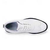 cheap Men&#039;s Golf Shoes-Men&#039;s Classic Black and White Golf Shoes with Faux Leather Upper - Versatile Design for Golf and Casual Wear