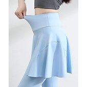 economico Gonne e Skorts da Donna-Per donna Tinta unita Gonna casual Gonna da tennis con leggings Tasche Laterali Asciugatura Rapida Tennis Golf Pickleball Pantaloni Nero Bianco Blu Spandex Abbigliamento da tennis