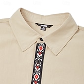 cheap Vacation-Men&#039;s Shirt Summer Shirt Beach Shirt Retro Shirts Vintage Shirt Untucked Shirts Solid Color Vacation Holiday Khaki Long Sleeve Clothing Apparel