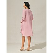 ieftine Topuri imbracate-Pentru femei Topuri imbracate Topuri fluide Topuri din șifon Elegant Manșon Lung Asimetric Topuri lungi Invitat la nunta Blush Pink Vară Primăvară Toamnă