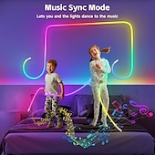 abordables Bandes lumineuses led-Bande lumineuse LED néon 2 m/3 m/5 m, bande lumineuse étanche à 360 degrés avec télécommande de synchronisation musicale &amp;Éclairage flexible alimenté par USB pour salle de jeux intérieure/extérieure,