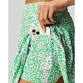 ieftine Fuste și pantaloni scurți pentru femei-US Open Pentru femei Floral Fuste de tenis cu pantaloni scurți Imprimare Respirabil Tenis Golf Badminton Verde Deschis Albastru Portocaliu Îmbrăcăminte de tenis