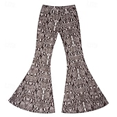 levne Spodní části-Retro Cikánský 70. léta Kalhoty Bell Bottoms světlé legíny Roztažené kalhoty Disko Vysoký pas Zvíře Leopard Tygr Maškarní kostým Dámské předvečer Všech svatých Karneval Dovolená hudební festival