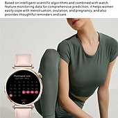 abordables Bracelets connectés-Montre connectée S6Mini pour femmes, écran AMOLED 1,32&quot;, moniteur d&#039;activité, appels Bluetooth, suivi du sommeil, déverrouillage NFC, rappel des règles, modes sport, étanchéité IP67, compatible Android et iOS.
