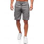 abordables Short de survêtement-Homme Short athlétique Shorts de survêtement Shorts Shorts d&#039;été Avec Poches Cordon de serrage Taille Élastique Uni Confort Respirant Court Extérieur Sports Classique Occasionnel Noir Gris Claire