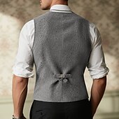levne Gilety-Pánské Kamizelka Vesta Venkovní Obchod Denní Módní Na běžné nošení Jaro Podzim Knoflíky Kapsy Polyester Pohodlné Bez vzoru Jednořadové sako s jedním knoflíkem Do V Běžný Černá Světle šedá Vesta