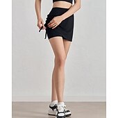 cheap Women&#039;s Skirts &amp; Skorts-US Open Women&#039;s Tennis Skirts with Shorts Ruched Drawstring 2 in 1 Breathable Tennis Golf Running Solid Colored Black White Tennis Clothing