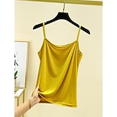 ieftine Top simplu-Pentru femei Camisole Tank Top Culoare solidă Zilnic Fără manșon Stil Nautic Topuri obișnuite Zilnic Fără Spate Albastru Deschis Gri Fier Albastru denim Verde matcha Negru Vară
