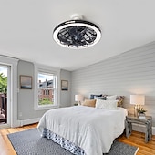 cheap Light Bulbs-1 Pc E26/27 Socket Ceiling Fan Light Remote Control Three Color Adjustable Wind Speed Timing Adjustable Dining Room Bedroom Living Room Ceiling Fan Light 100-240v