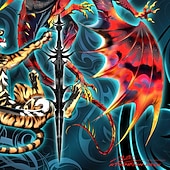 preiswerte T-Shirts mit Tiermuster-Herren Drache T Shirt Kurzarm T-Shirt 3D-Druck Rundhalsausschnitt Hemd Übertrieben Designer Party Straße Lässig Blau Sommer Frühling Ganzjahres Bekleidung S M L XL XXL XXXL 4XL