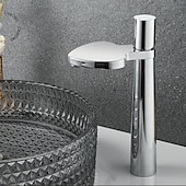 abordables Robinets de lavabo-Robinet de lavabo - Cascade Électroplaqué Ensemble central Poignée unique à un trouBath Taps