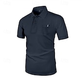 preiswerte Klassisches Poloshirt für Herren-Herren Golfshirt Golf Poloshirts Arbeit Lässig Revers Kurzarm Basic Modern Einfach Knöpfe Jacquard Sommer Normale Passform Schwarz Weiß Marineblau Blau Meerblau Dunkelgray Golfshirt