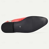 billiga Uttalande Skor-Herr Monk skor Promenad Affär Ledigt PU Läder Vävd nylon Andningsfunktion Bekväm Halksäker Loafers Röd Sommar Vår