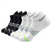 billiga herrstrumpor-Herr 6 par Multipack Socka Löparstrumpor Vardagliga strumpor Svart Vit Färg Randig Semester Sport &amp; Utomhus Dagligen Grundläggande Medium Vår Höst Mode Ledigt