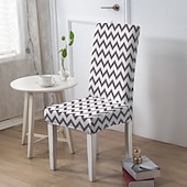 abordables Funda para silla de comedor-Funda para silla de comedor, funda para taburete, fundas de poliéster con estampado geométrico