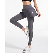 voordelige Vrouwenrokken en shorts-Dames Effen Tennisrok met legging Geplooid Zijzakken Sneldrogend Tennis Golf Augurkbal Kleding Onderlichaam Zwart Blauw Grijs Tenniskleding