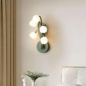 preiswerte Wandleuchten-5-flammige Maiglöckchen-Wandleuchte, grüne Glockenblumen-Wandleuchte mit Milchglasschirmen, Bauernhaus-Wandlampe für Schlafzimmer, Wohnzimmer, Flur