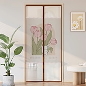 cheap Window Screen &amp; Door Screen-Flowers Magnetic Screen Door Heavy Duty Screen Door Mesh with Magnets, Privacy Door Curtain with Full Frame Tape,Automatical Closure, Easy Install