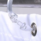 cheap Shower Curtains-Clear Premium Plastic Shower Rings Provide Effortless Gliding on Standard Shower Rods Set of 12, Easy Snap Closure, BPA-Free Plastic