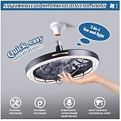 cheap Light Bulbs-1 Pc E26/27 Socket Ceiling Fan Light Remote Control Three Color Adjustable Wind Speed Timing Adjustable Dining Room Bedroom Living Room Ceiling Fan Light 100-240v
