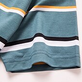 preiswerte Herren Elite Polo-Herren Poloshirt aus Seide, Baumwolle und Lyocell, formelle Arbeit, Turndown, kurze Ärmel, Basic, formal, gestreift, Streifendruck, Sommer, normale Passform, schwarz-grün
