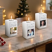 levne Dárek na památku-Personalizovaný pamětní svícen, keramický suvenýr s fotografií, dárek k upomínkovým předmětům, vzpomínkový dárek pro tatínka, domácího mazlíčka, soustrast ke Dni otců, Vánocům, narozeninám