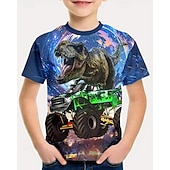 cheap Boy&#039;s 3D Animals-Boys 3D Animal Dinosaur T shirt Tee Short Sleeve Summer Spring Fashion Basic Kids 4-12 Years Crew Neck Outdoor Casual Daily Regular Fit