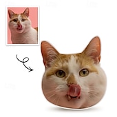 baratos Presentes Personalizados-Almofada Memorial de Presente Personalizada de Animal de Estimação Macia Aconchegante Impressão Duplex Lavável à Mão Design Contemporâneo Fechamento com Zíper Enchimento de Algodão Almofada