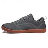 cheap Men&#039;s Sneakers-Men&#039;s White Knit Sneakers with Bright Orange Sole – Breathable Casual Shoes for Running, Outdoor Activities and Urban Style