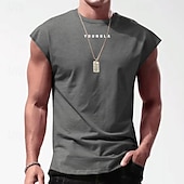 economico Canotte da palestra-Per uomo Canotta Maglietta smanicata Canottiera Maglietta senza maniche Senza Maniche Girocollo Estate Lettera Moda Designer Essenziale Stampato Vacanza Streetwear Uscire Nero Bianco Rosso Maglietta