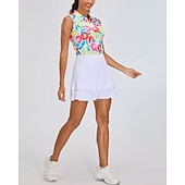 abordables Chemise pour femmes-US Open Femmes Chemise de tennis Sans manches Imprimé UPF50+ Séchage Rapide Tennis Le golf Badminton Col zippé Fruit T-shirt Top Bleu Vêtements de tennis