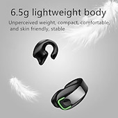 baratos Auscultadores TWS True Wireless-Fones de ouvido com clipe de orelha GD28 verdadeiramente sem fio Bluetooth 5.3 – Fones de ouvido leves TWS para esportes com microfone som HiFi controle por toque longa duração da bateria para iOS e
