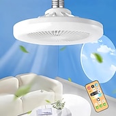 cheap Light Bulbs-E27 LED Ceiling Fan Light Bulb with Remote Control 7.5inch 3 Color Temp Silent Dimmable Fanlight with 3 Fan Speed for Bedroom Dining Room Study
