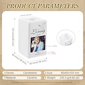 levne Dárek na památku-Personalizovaný pamětní svícen, keramický suvenýr s fotografií, dárek k upomínkovým předmětům, vzpomínkový dárek pro tatínka, domácího mazlíčka, soustrast ke Dni otců, Vánocům, narozeninám